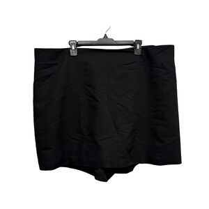 Eloquii Black Skort Plus Size 24 Elastic Back Side Zip Rayon Blend New with Tags